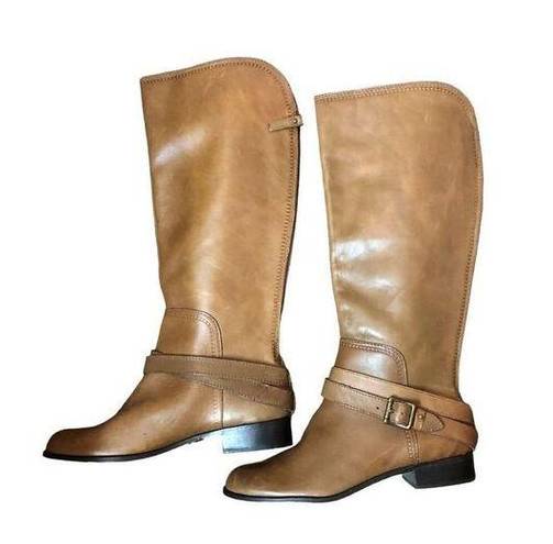 Fossil  Zena back zipper caramel riding boots NWOB