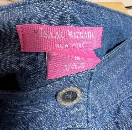 Isaac Mizrahi SALE!  Chambray Button Pocket Shorts Size 16 EUC