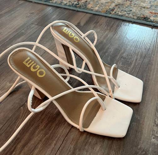 EGO White  Faith Strappy Heels