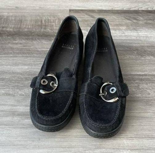 Stuart Weitzman  Black Suede Loafers Size 8 Narrow slip-on 8N Shoes