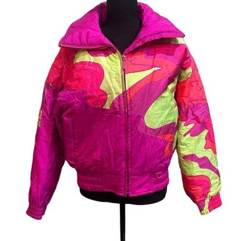 Vibrant Vintage 80s Snuggler Seattle Skiwear Neon Ski Jacket  Pink Medium RARE