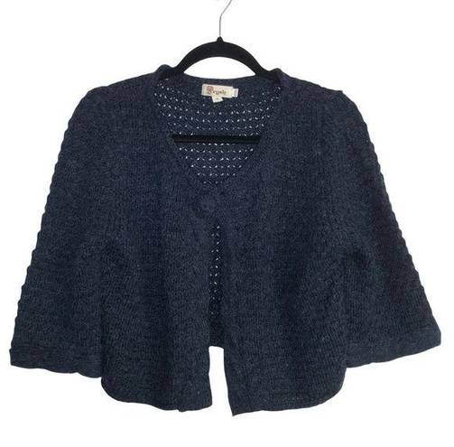 Aryeh  Navy Blue Wool Blend Single Buttoned Cardigan Sweater Chunky Knit Medium