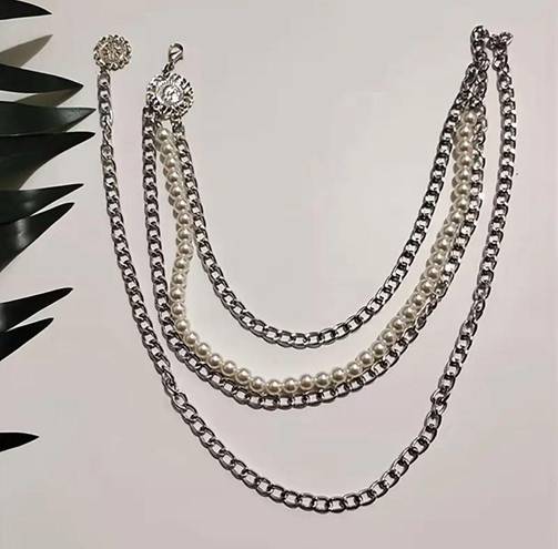 Boho Retro Style Multilayer Silver Plated Alloy Adjustable Waist Chain