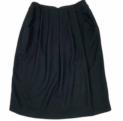 Anne Klein Vintage  II Black Wool Pencil Skirt