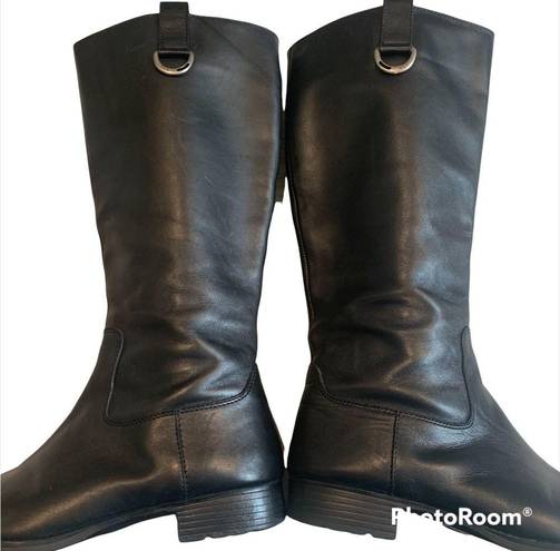 Ralph Lauren Lauren  Sagira II Black Leather Boots