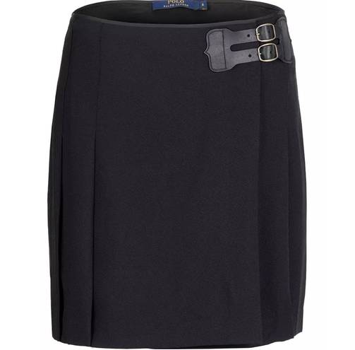 Polo NWT  Ralph Lauren Bromley Black Buckle Pleated Mini Skirt