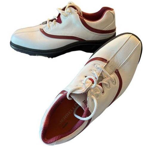 FootJoy  Golf Shoes Women 8.5 Merrell Collaboration White Spikes Comfort Red Trim