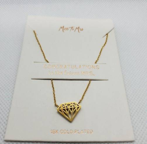 ma*rs Miss To  18K Gold Plated Diamond Shaped Necklace