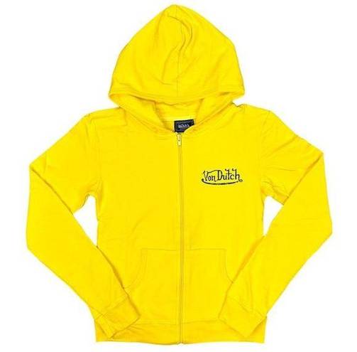 Von Dutch  Purple Logo Yellow Full-Zip Hoodie