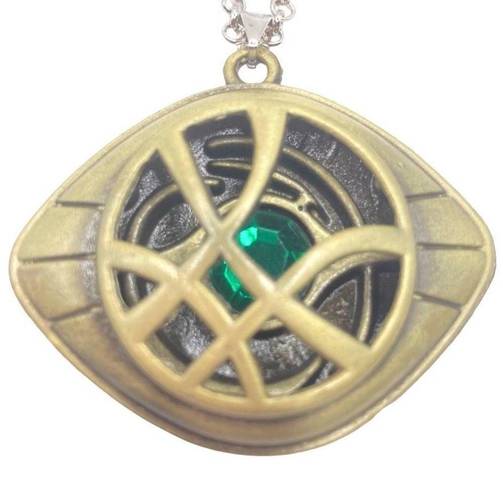 NWT unisex antique gold tone Doctor Strange pendant necklace