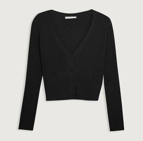 Oak + Fort ✨  Black Ribbed Long Sleeve Knit Cardigan Sweater