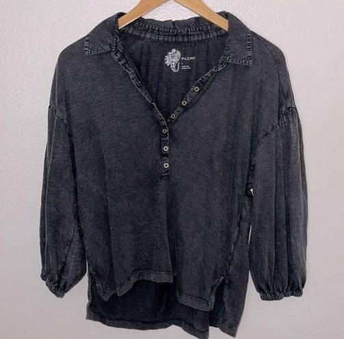 Pilcro  popover sun washed boho peasant blouse S