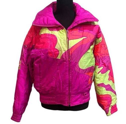 Vibrant Vintage 80s Snuggler Seattle Skiwear Neon Ski Jacket  Pink Medium RARE