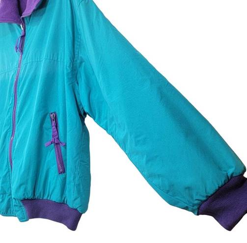 Cabin creek  Vintage Reversible Zip Up Light Teal Purple Oversized Jacket Size M