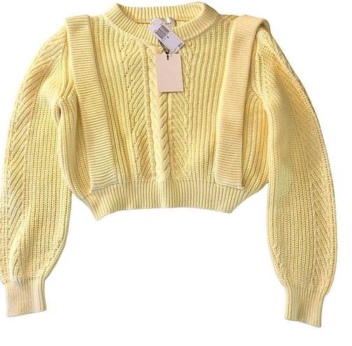 Industry  Yellow Puff Sleeve Sweater Size M NWT