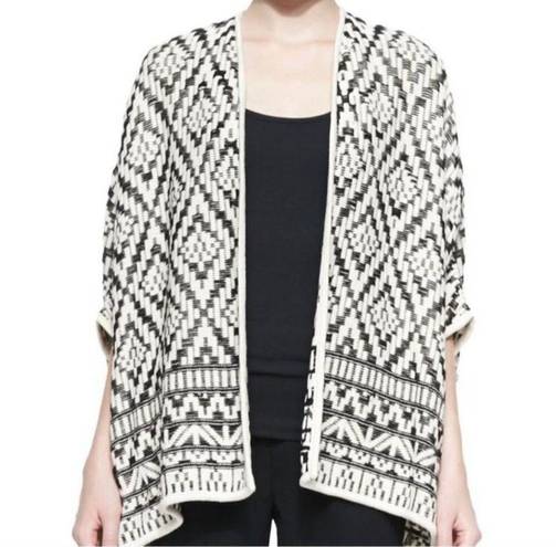 Joie  Tosca Aztec Black and White Open Cardigan M/L