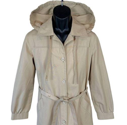 London Fog Vintage 80’s  Maincoats Hooded Trench Coat Size Women’s 12R