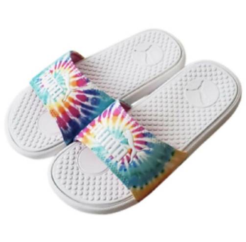 Puma NWT  COOL CAT SPORT  TIE DYE WHITE SLIP ON SLIDES SANDALS SZ-8