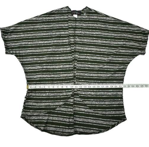 Say Anything  Green Stripe Cardigan Open Front Top Medium