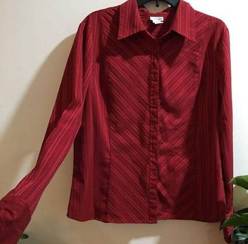 East 5th  Deep cherry red metallic Button down