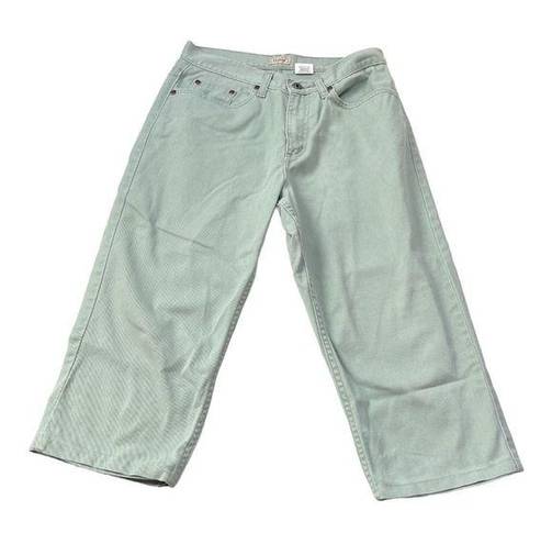 L.L.Bean  High Waisted Cropped Capri Jeans Vintage Light Green Size 10 Petite