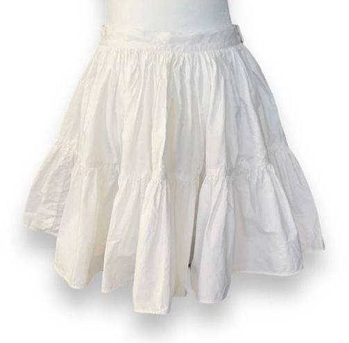 Juicy Couture Y2K  Skirt White Tiered Mini Prairie Coastal Cowgirl Cotton Size 6