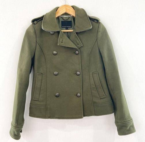 Banana Republic  Women's Green Double Breasted Pea Coat size XS Military Moto