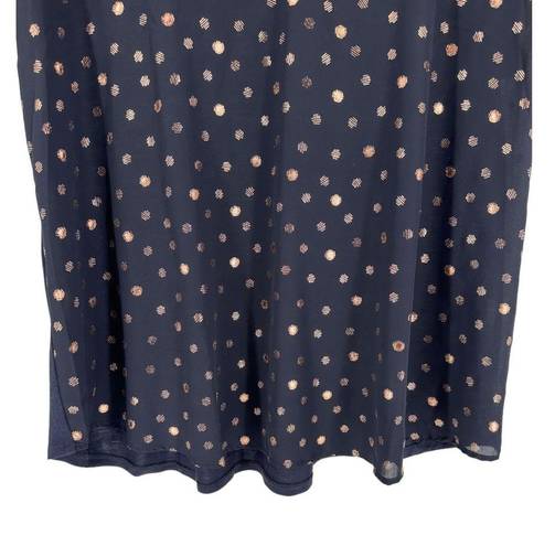 The Moon Full Maternity Reece Mixed Material Top Navy Copper Dot 2X NWT StitchFix