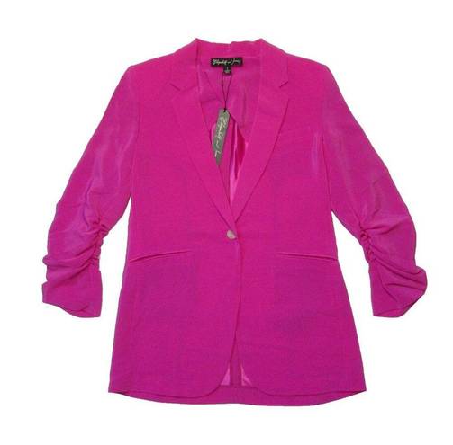 Elizabeth and James NWT  Heather Blazer in Fuchsia Pink Ruched Sleeve Crepe  4 $495