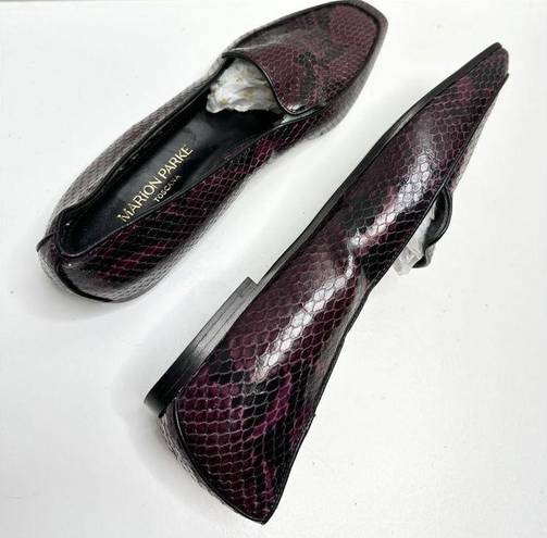 PARKE Marion  Shoes Womens Size 6.5US Python Snakeskin Loafers Purple Black