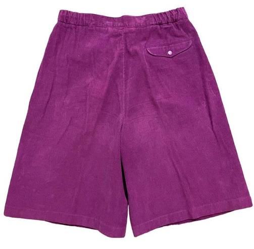 Bermuda Vintage 90s High Waisted Purple Corduroy Pleated  Shorts - Women's  - 10