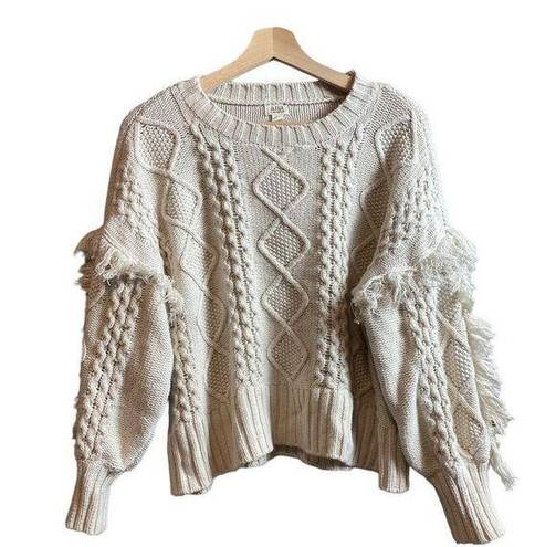 a.n.a Fringe cable knit sweater