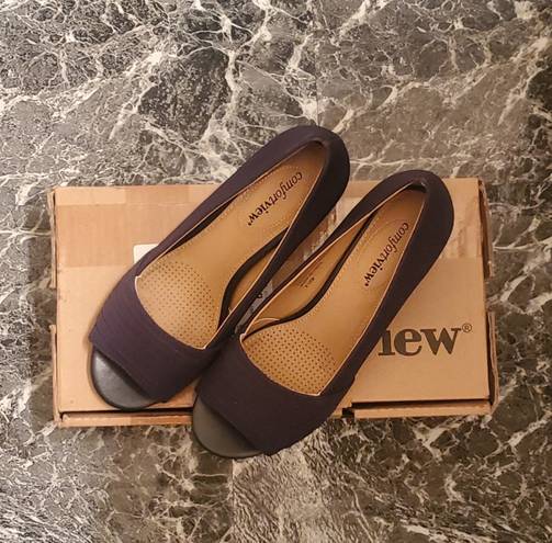 Comfortview Open Toe Suede Pumps