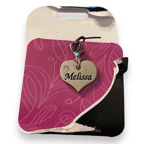 Cherish  Charms MELISSA Name Bracelet Charm NEW NWT Silvertone Silver Tone