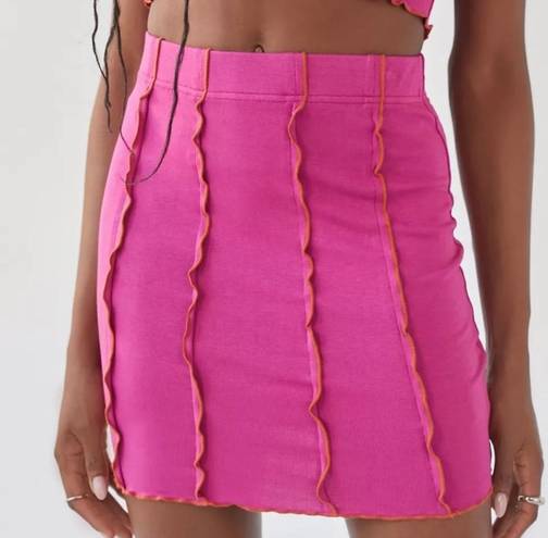 Urban Outfitters Berry/ Hot Pink Strapless Top & Skirt Set