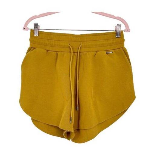 Harper Cleo  Sweat Shorts Womens Small Yellow Gold Solid Drawstring Athleisure