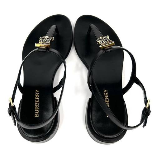 Burberry  Emily TB Logo Slingback Thong Monogram Leather Sandal EU 36 - US 6