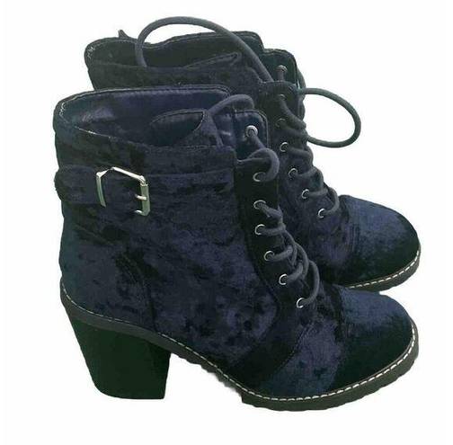 Shoedazzle Carryn Bootie Blue Suede Size 8 Shoe Dazzle