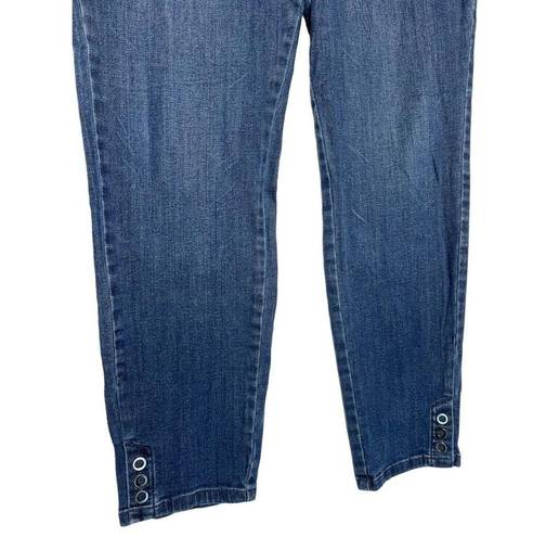 J.Jill  Jeans Womens 16 Denim Authentic Fit Slim Ankle Distressed Mid Rise Blue