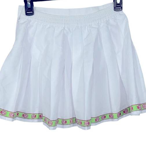 Lilly Pulitzer Rare Label  White Steff Godet Ladybug Pleated Tennis Skirt size 2