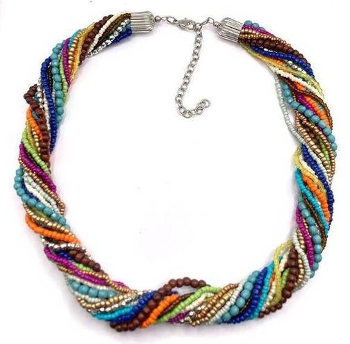 Twisted New Women’s Multi colored  seed bead collar necklace