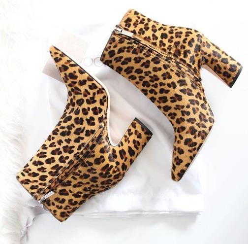 Jimmy Choo  Mirren Calf Hair Leopard Print Side Zip Ankle Boots