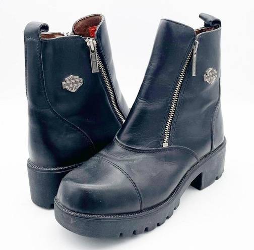 Starter Harley-Davidson  Switch Platform Black Leather Moto Boots Women’s Size 7