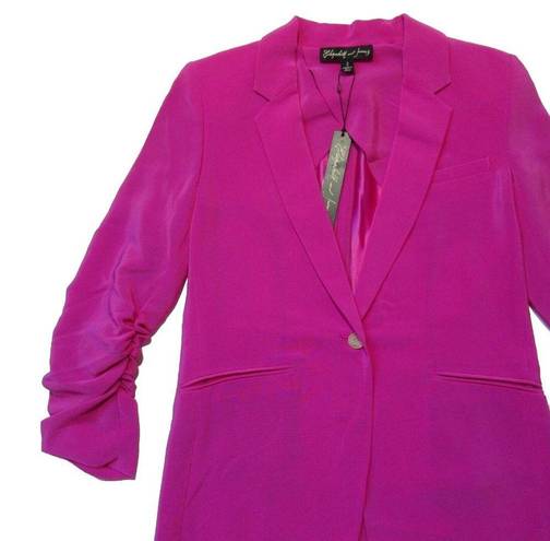 Elizabeth and James NWT  Heather Blazer in Fuchsia Pink Ruched Sleeve Crepe  4 $495