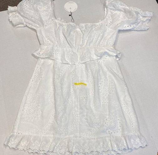 Lost + Wander  Women's White Dress size L NWT- flawed see photo (b16)