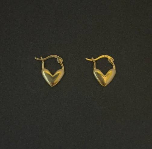 18K Gold Plated Love Heart Hoop Earrings for Women