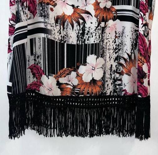 Zac and Rachel  Abstract Floral Fringe Tank Top Sz M Women’s Hawaiian