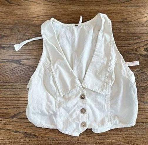 Free People  Women's Size XS Off-White Rider Vest Bloggers Favorite P0993