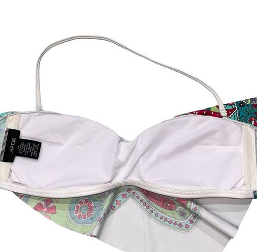 Apt. 9 NEW  Floral Flounce Bandeau Bikini Swim Top size Large