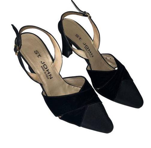 St. John Black Slingback Block Heel